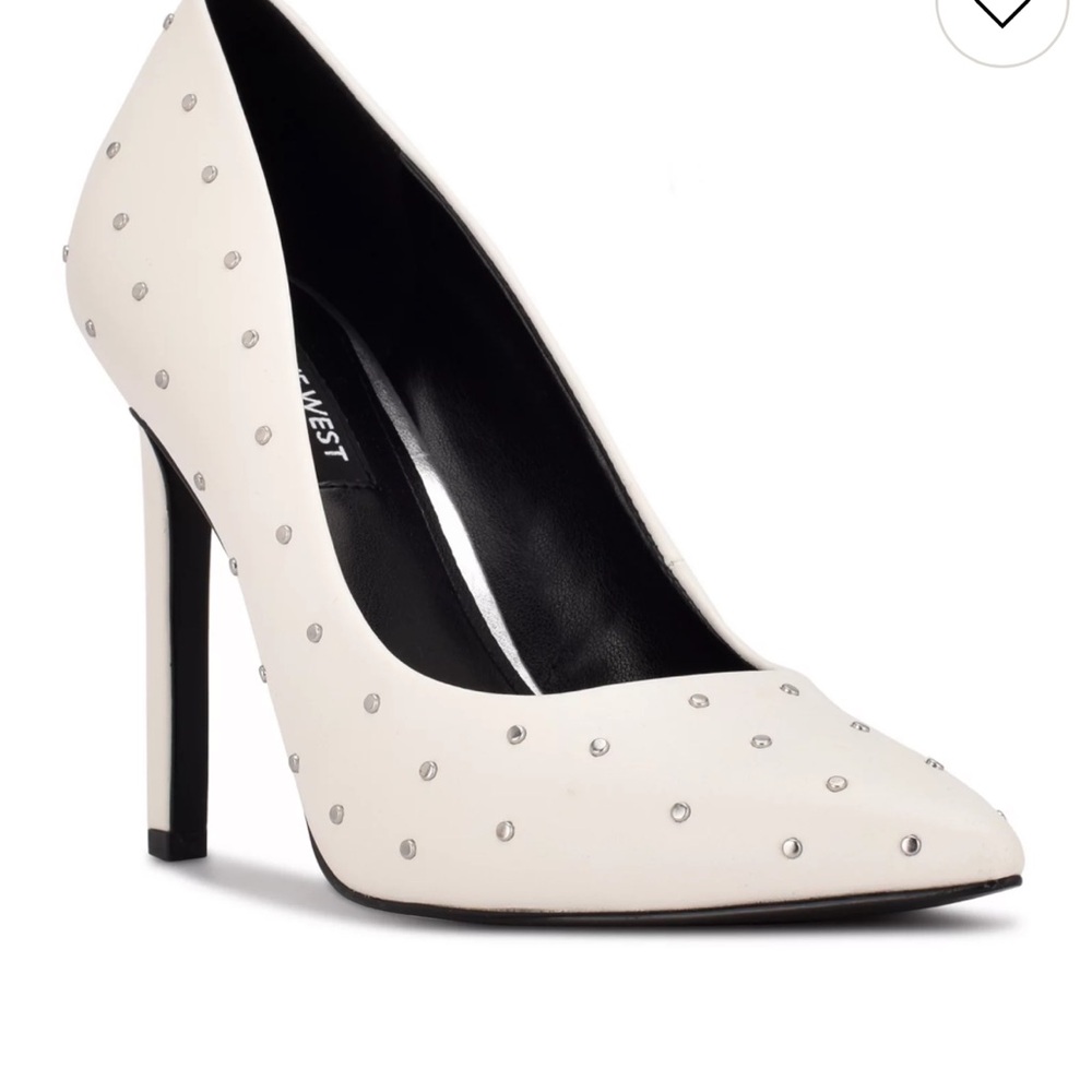 Nine West White Studded Heels